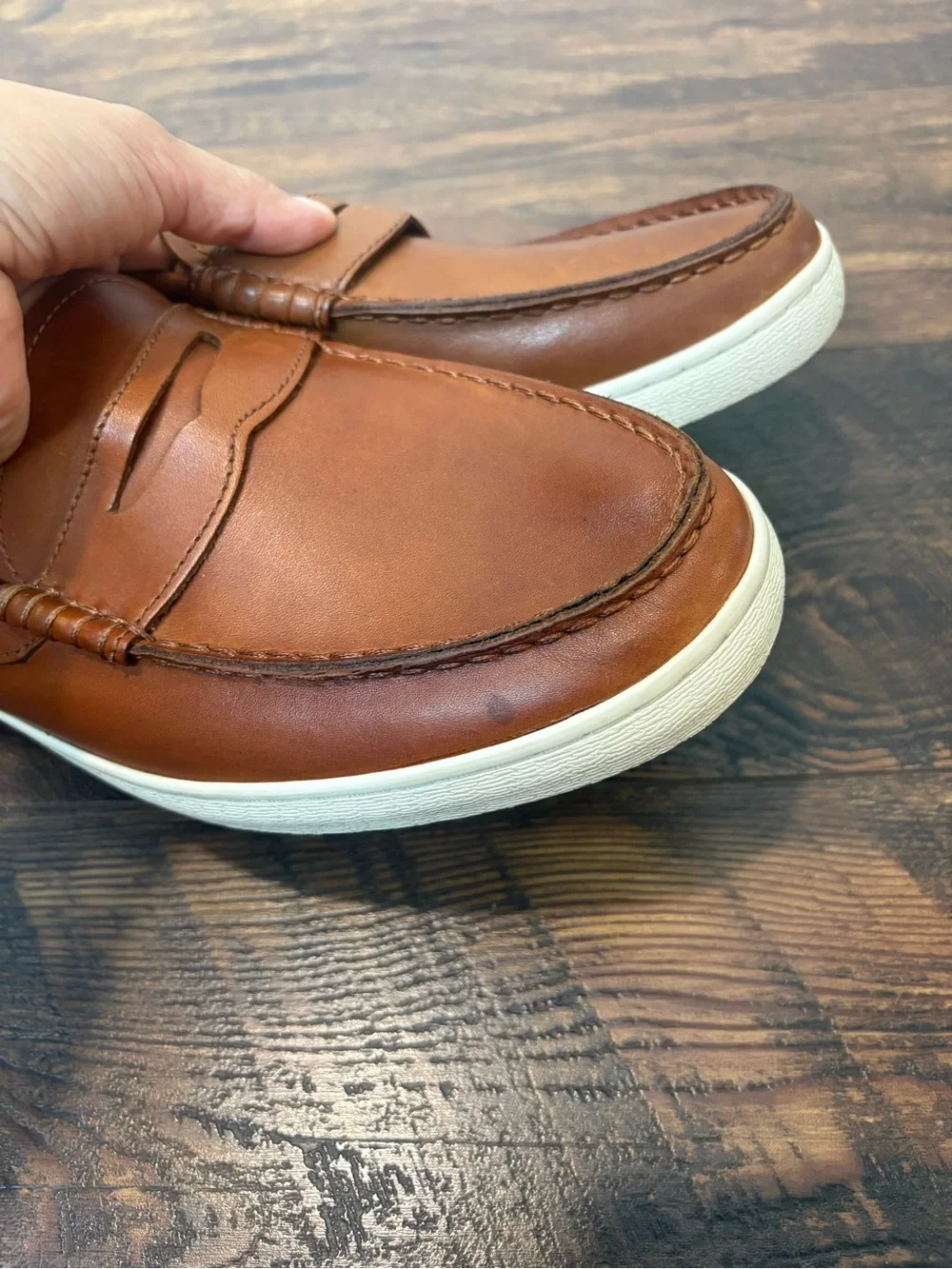Cole Haan Men's Nantucket Leather Penny Loafers in Tan Size Preppy Nautical 11M